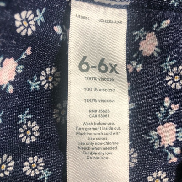 Carter’s Kid long sleeve floral ruffled hem poplin dress, size 5 and 6/6X - Picture 13 of 14